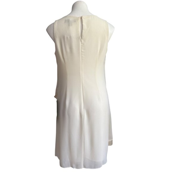 SL Fashions NWT $90 Chiffon Beaded Cocktail Dress, Ivory Women's Size 8 - Picture 6 of 10